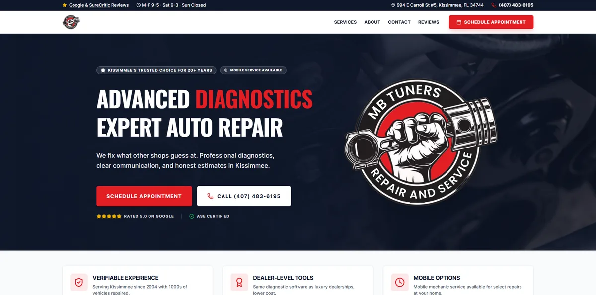 Website project screenshot